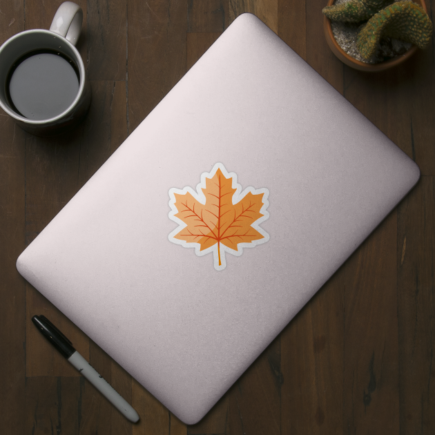 Light Orange Autumn Maple Leaf by RageRabbit